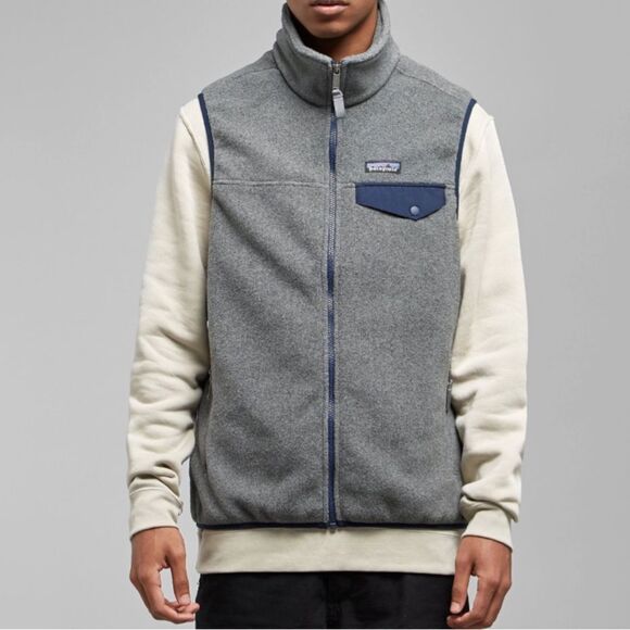 Patagonia Men's Lightweight Synchilla Snap-T Vest Grey XL - Picture 1 of 6